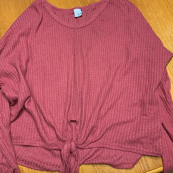 paper crane long sleeve knotted top - Picture 1 of 2